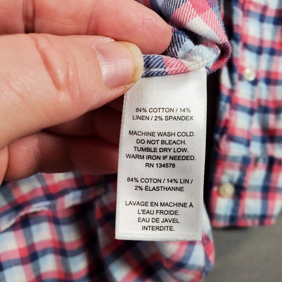 Vineyard Vines Shirt Mens L Pink White Blue Plaid Flannel Classic Fit Preppy - Picture 8 of 9